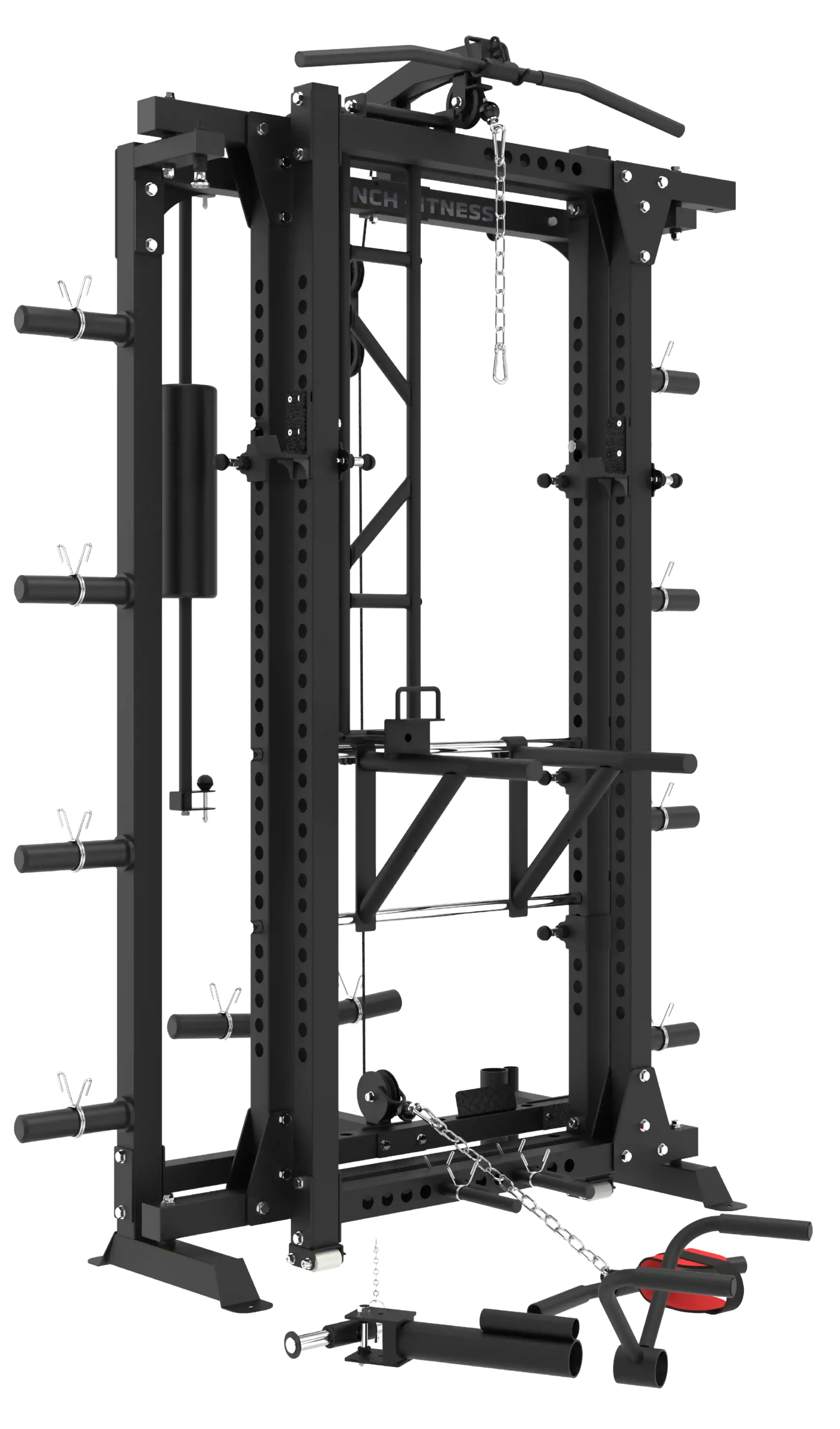 French Fitness Folding Cable Power Rack / Cage - Black (New) Image