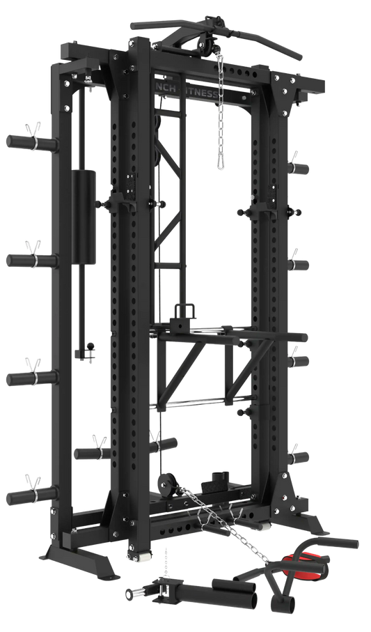 French Fitness Folding Cable Power Rack / Cage - Black (New) Image