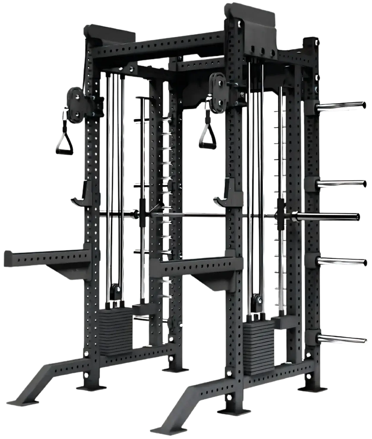 French Fitness FSR40 Commercial Functional Smith & Squat Power Cage - 83" Tall (New) Image