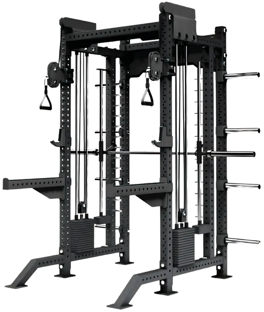 French Fitness FSR40 Commercial Functional Smith & Squat Power Cage - 83" Tall (New) Image
