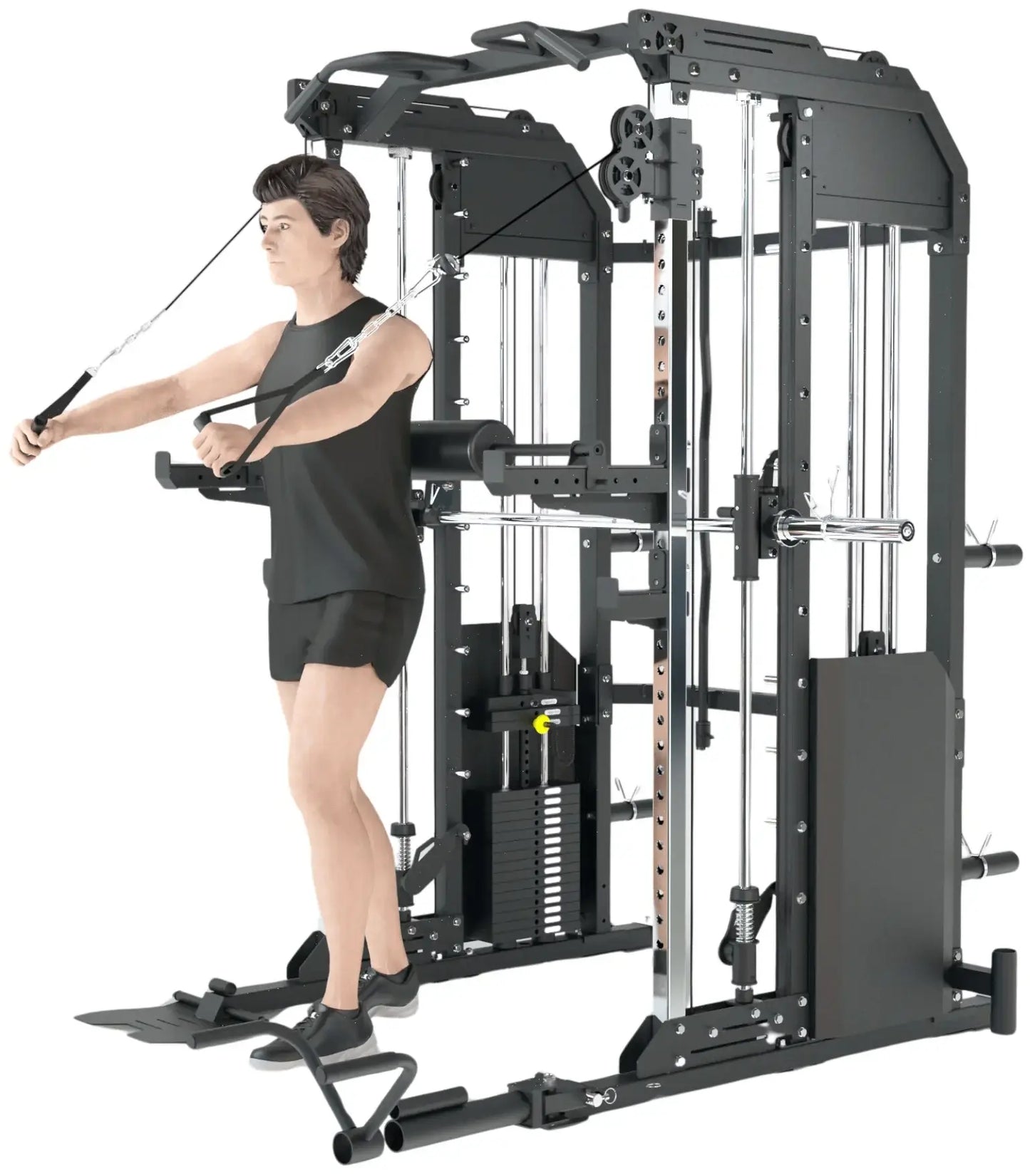 French Fitness FSR50 Dual Cable & Smith Rack Home Gym (New) Image 11