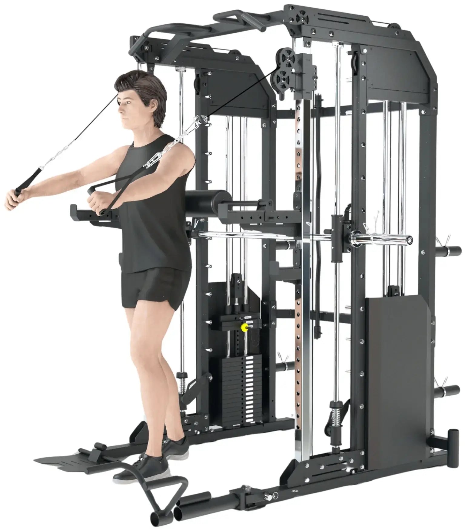 French Fitness FSR50 Dual Cable & Smith Rack Home Gym (New) Image 11