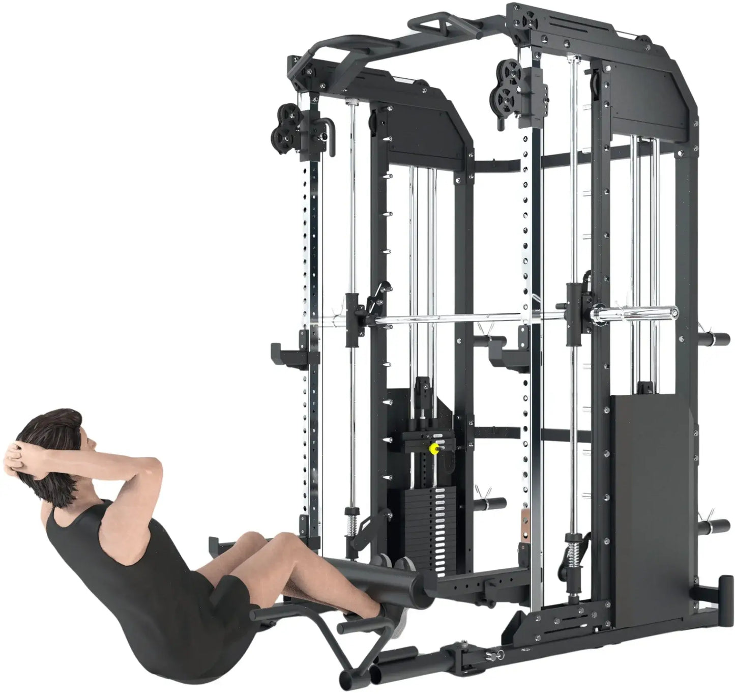 French Fitness FSR50 Dual Cable & Smith Rack Home Gym (New) Image 12