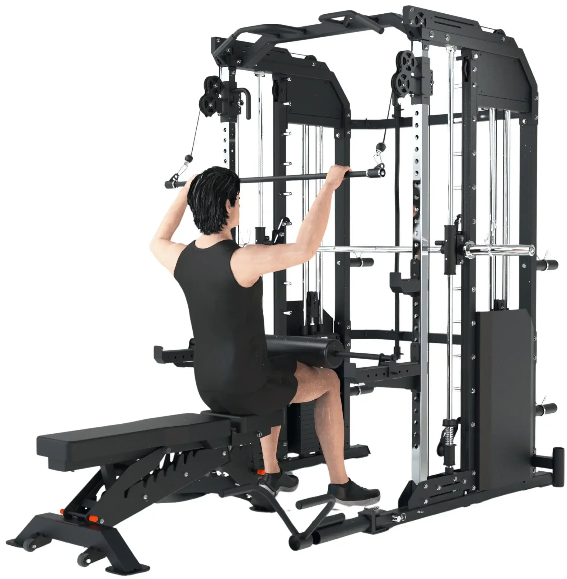 French Fitness FSR50 Dual Cable & Smith Rack Home Gym (New) Image 14