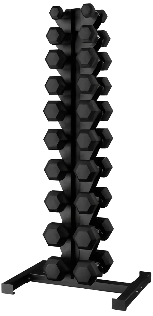 French Fitness Free Standing Vertical Dumbbell Rack 5-50 lbs, 10 Pairs (New) Image