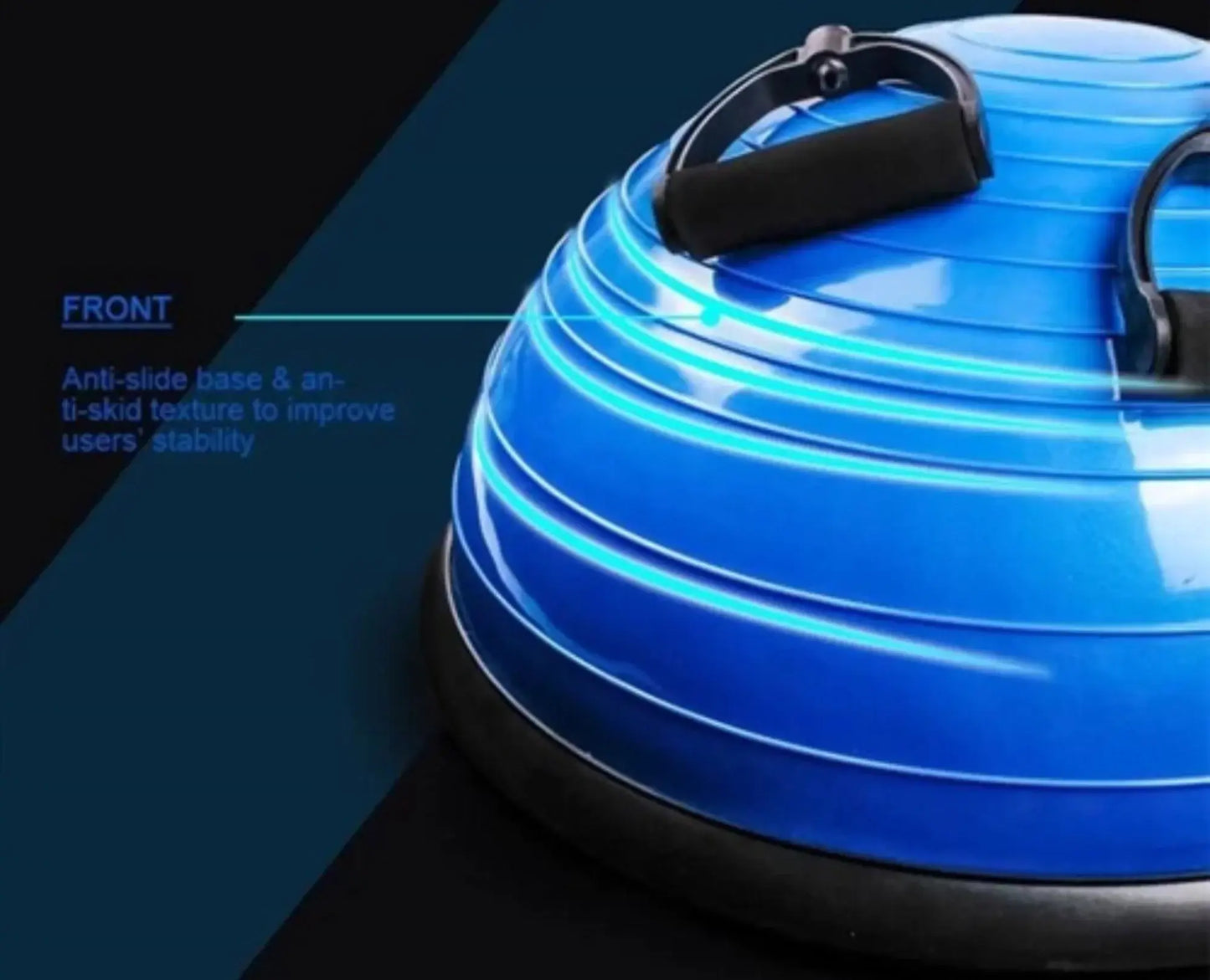 French Fitness Half Ball Balance Trainer w/Resistance Bands (New) Image 3