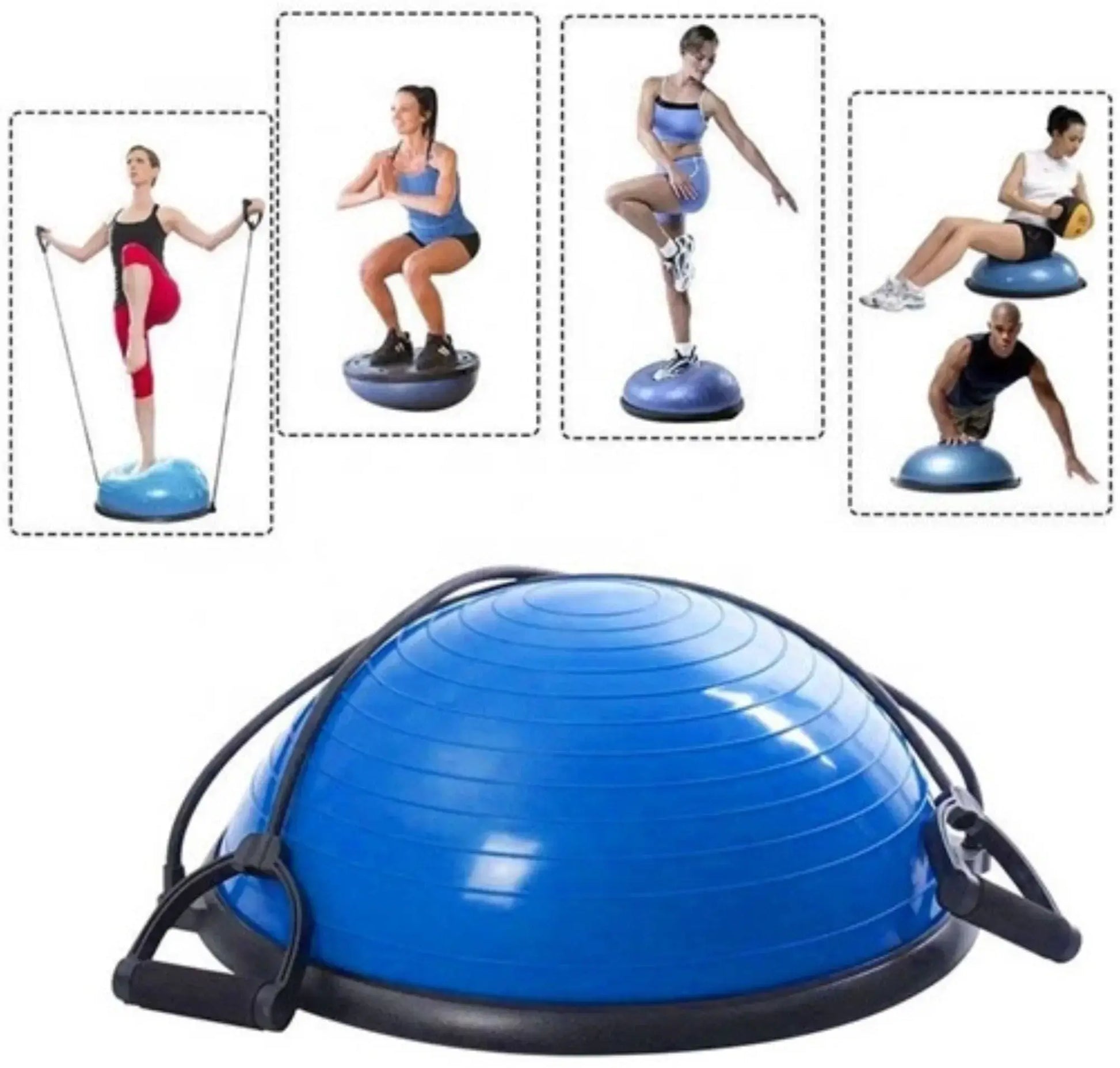 French Fitness Half Ball Balance Trainer w/Resistance Bands (New) Image 6