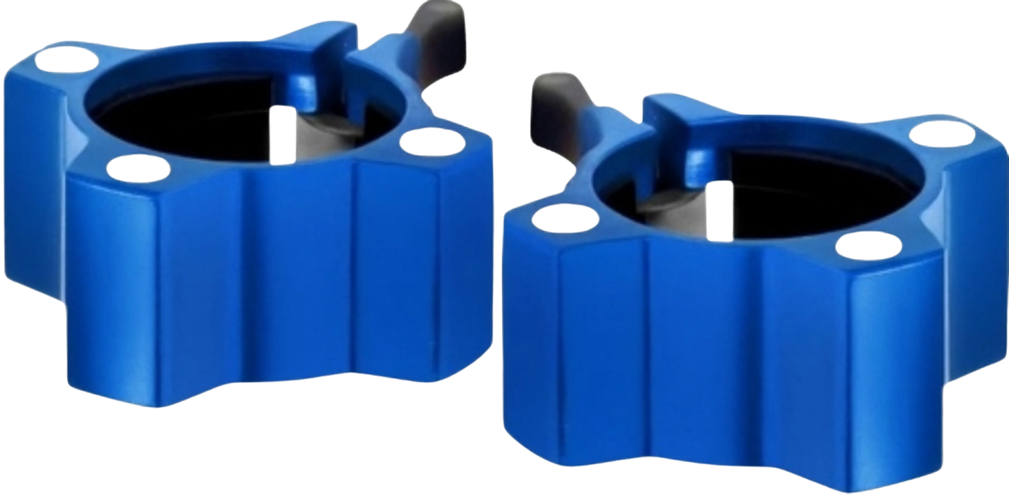 French Fitness Magnetic Aluminum Jaw Locking Collars – Blue Angled View