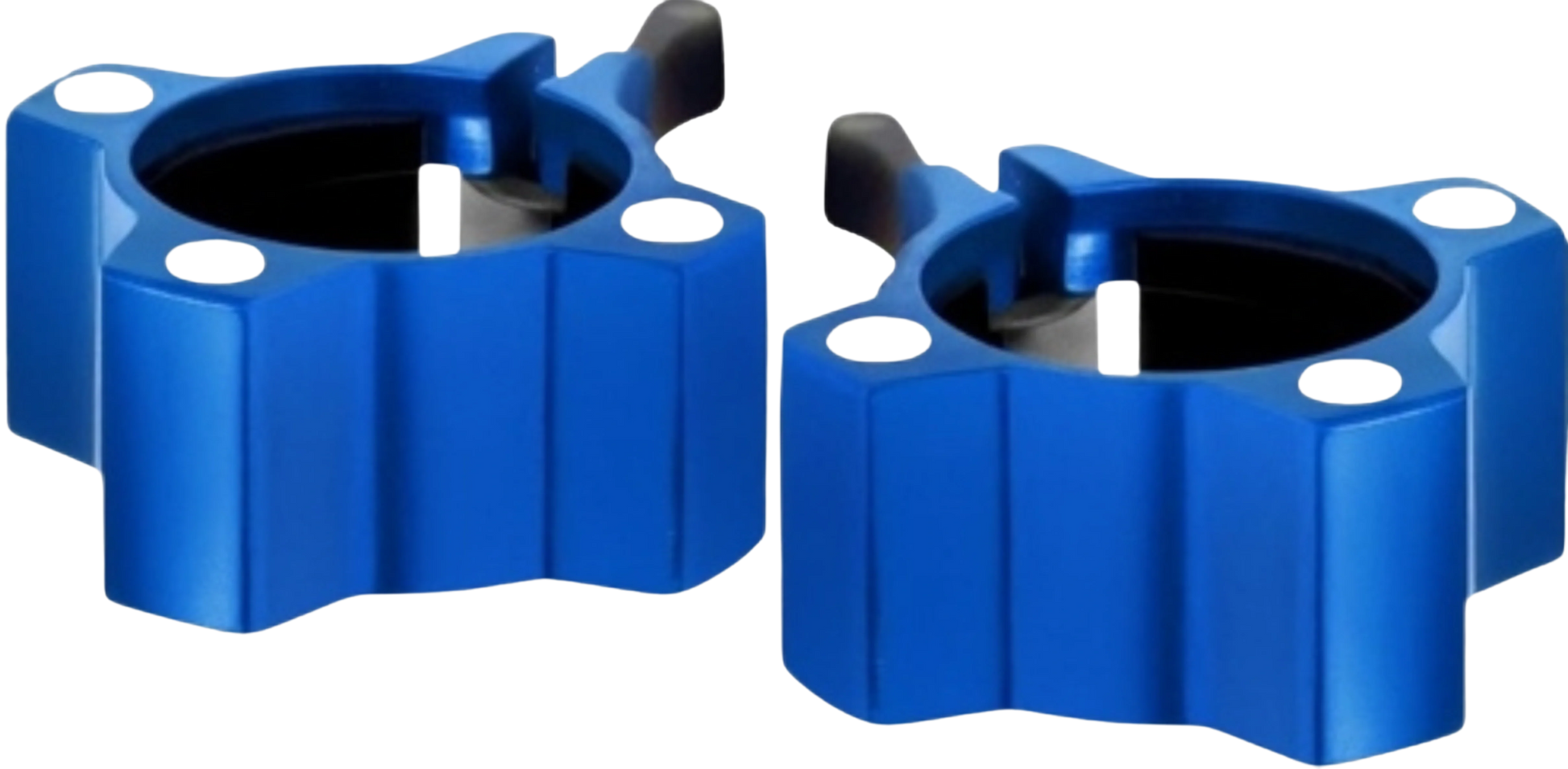 French Fitness Magnetic Aluminum Jaw Locking Collars – Blue Angled View