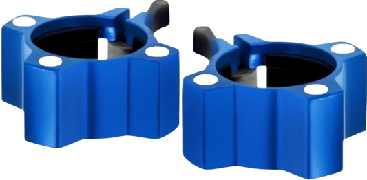 French Fitness Magnetic Aluminum Jaw Locking Collars – Blue Angled View