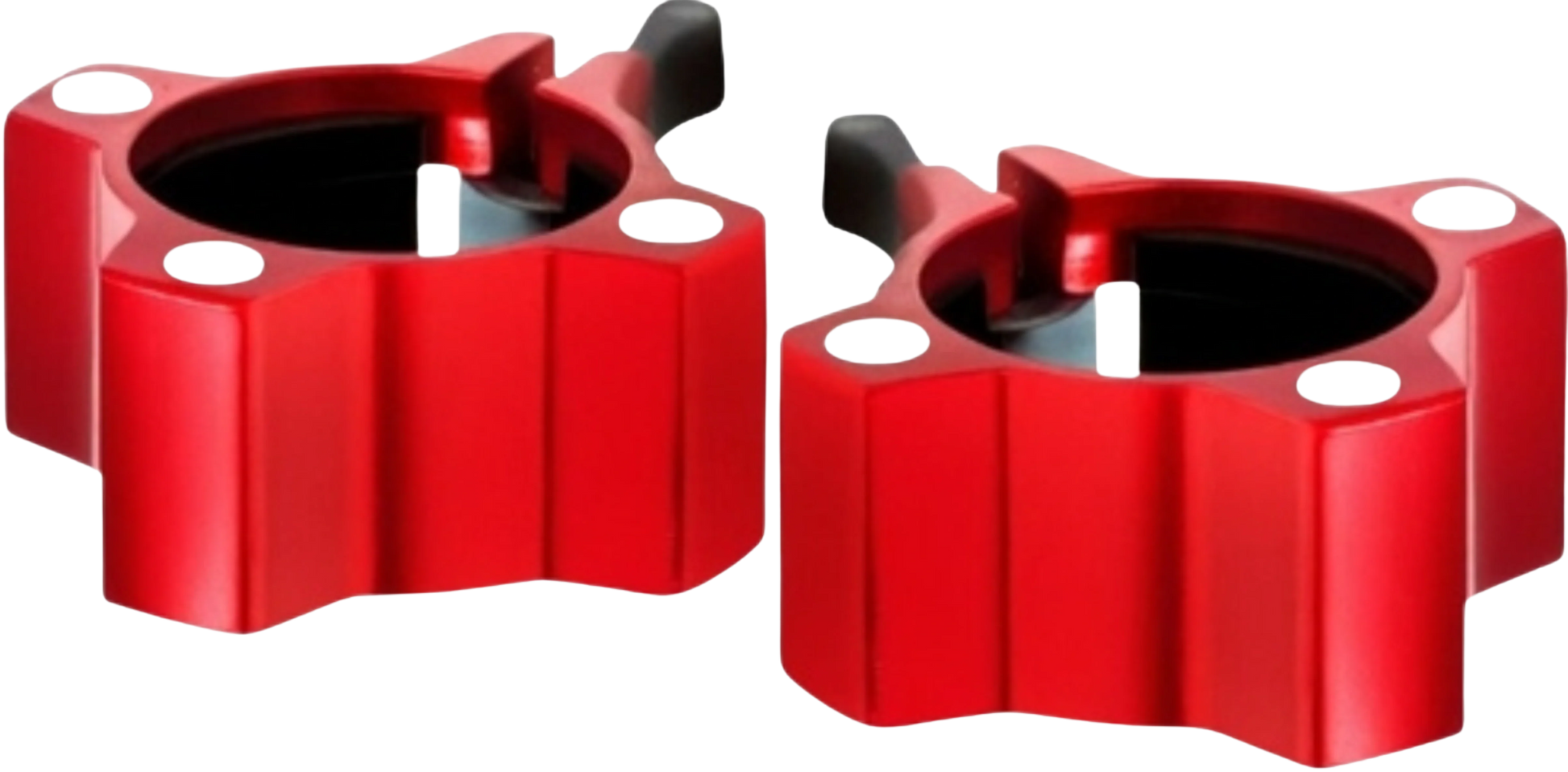 French Fitness Magnetic Aluminum Jaw Locking Collars – Red Angled View