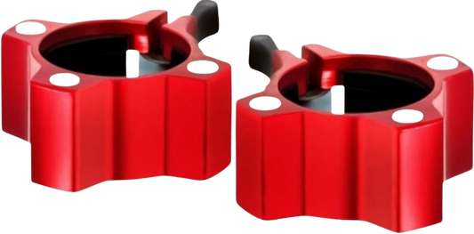 French Fitness Magnetic Aluminum Jaw Locking Collars – Red Angled View