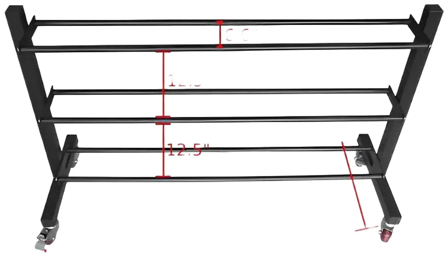 French Fitness - 3 Tier Medicine & Slam Ball Rack (New) - Back Side View
