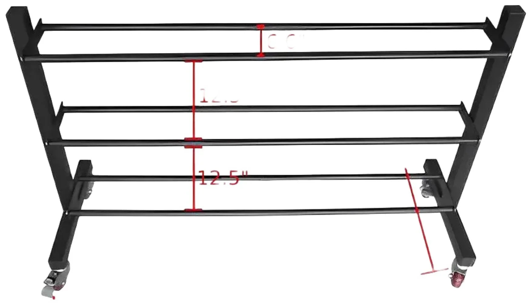 French Fitness - 3 Tier Medicine & Slam Ball Rack (New) - Back Side View
