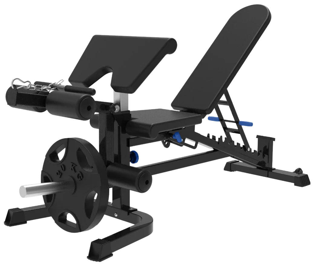 French Fitness Multi Functional Adjustable Bench V2 w/Arm Curl + Leg Ext (New) Image 2