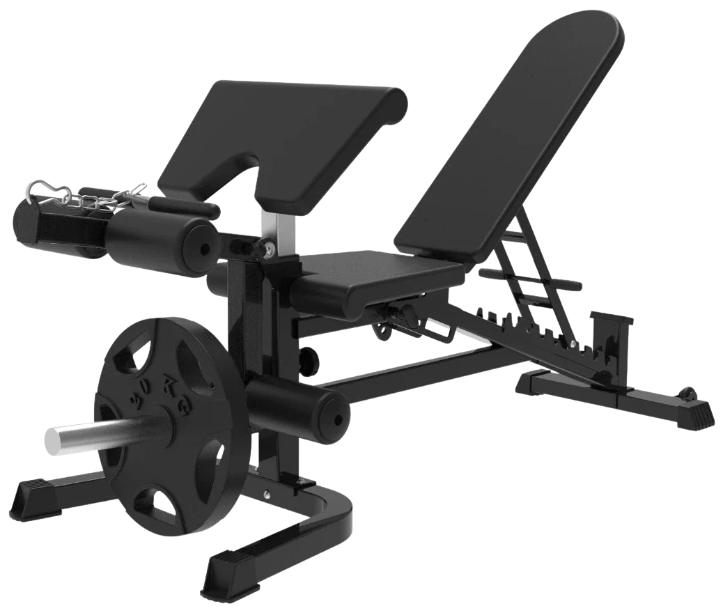French Fitness Multi Functional Adjustable Bench V2 w/Arm Curl + Leg Ext (New) Image