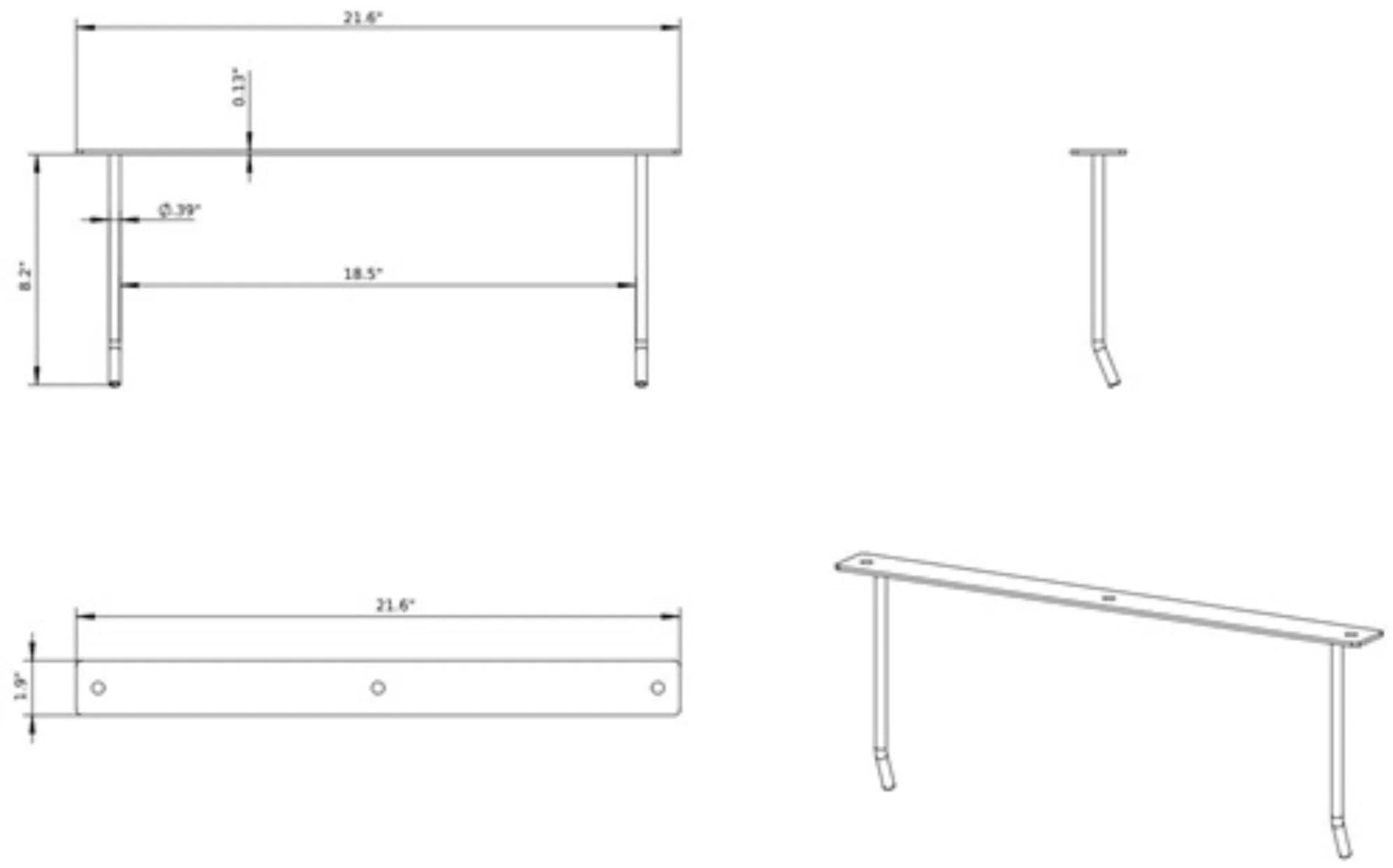 French Fitness Mat Hanger Wall Mounted Rack Version 2 (New) Image 2