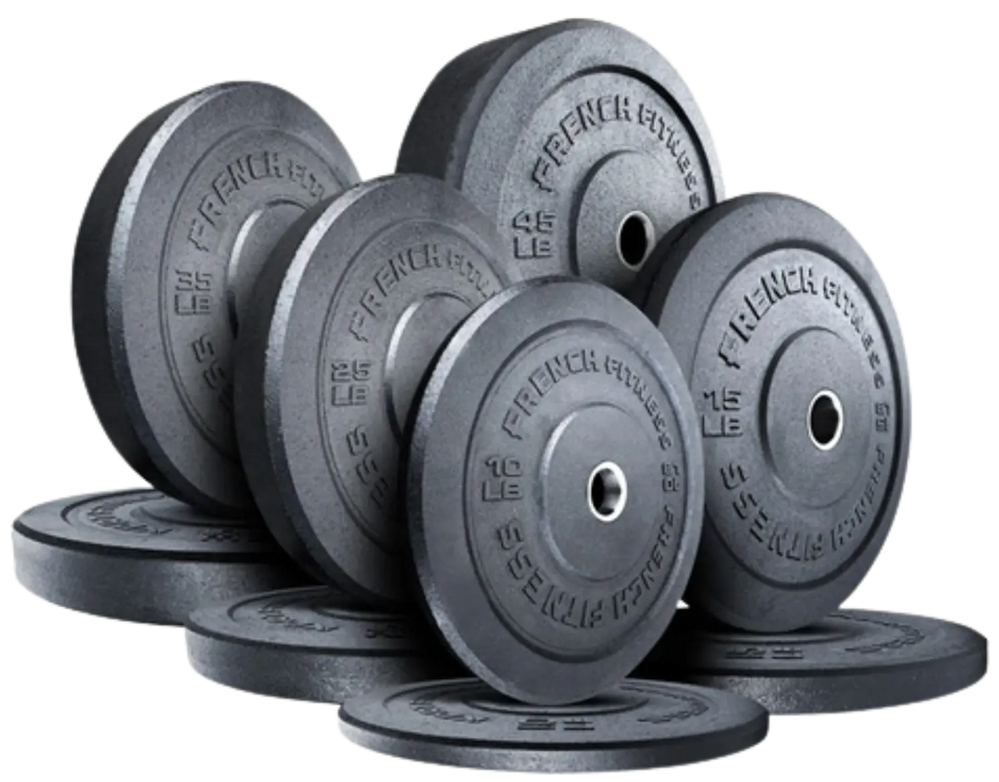 French Fitness Olympic Bumper Plate Set 260 lbs - Crumb Rubber (New) Image