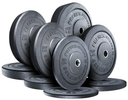 French Fitness Olympic Bumper Plate Set 260 lbs - Crumb Rubber (New) Image