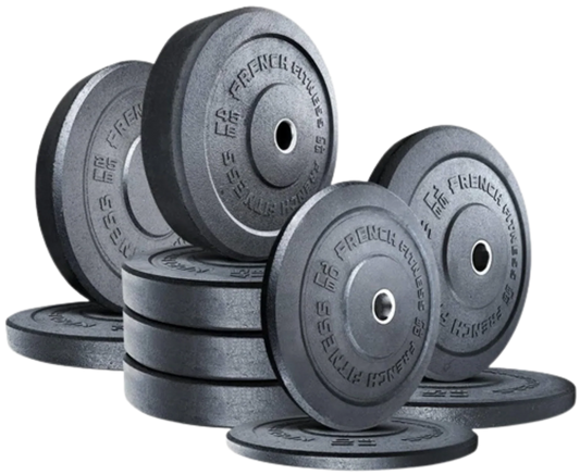 French Fitness Olympic Bumper Plate Set 280 lbs - Crumb Rubber (New) Image