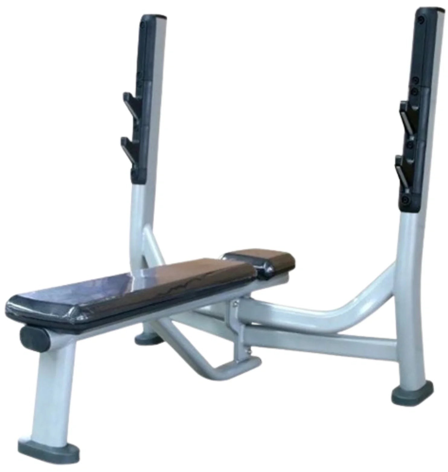 French Fitness Olympic Bumper Plate Set w/7 ft Olympic Bar 325 lbs + Bench - Crumb Rubber (New) Image 5