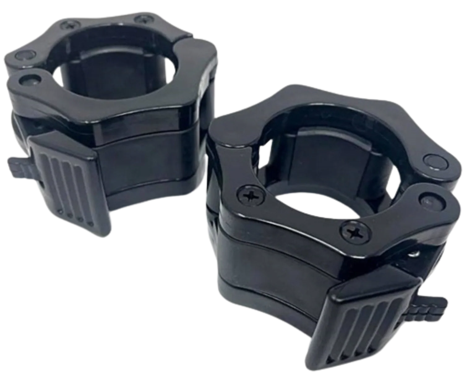 French Fitness Black ABS Olympic Jaw Lock Collars / Clamps (Pair) (New) Image