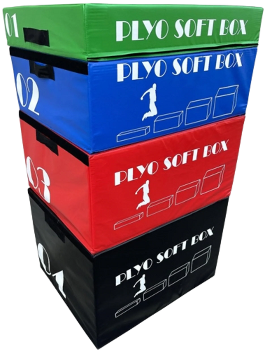 French Fitness 6-60 Plyo Stackable Soft Jump Boxes - Set of 4 (New) - Angled View