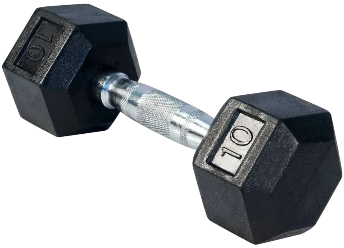 French Fitness Rubber Coated Hex Dumbbell 10 lbs - Single (New) Image