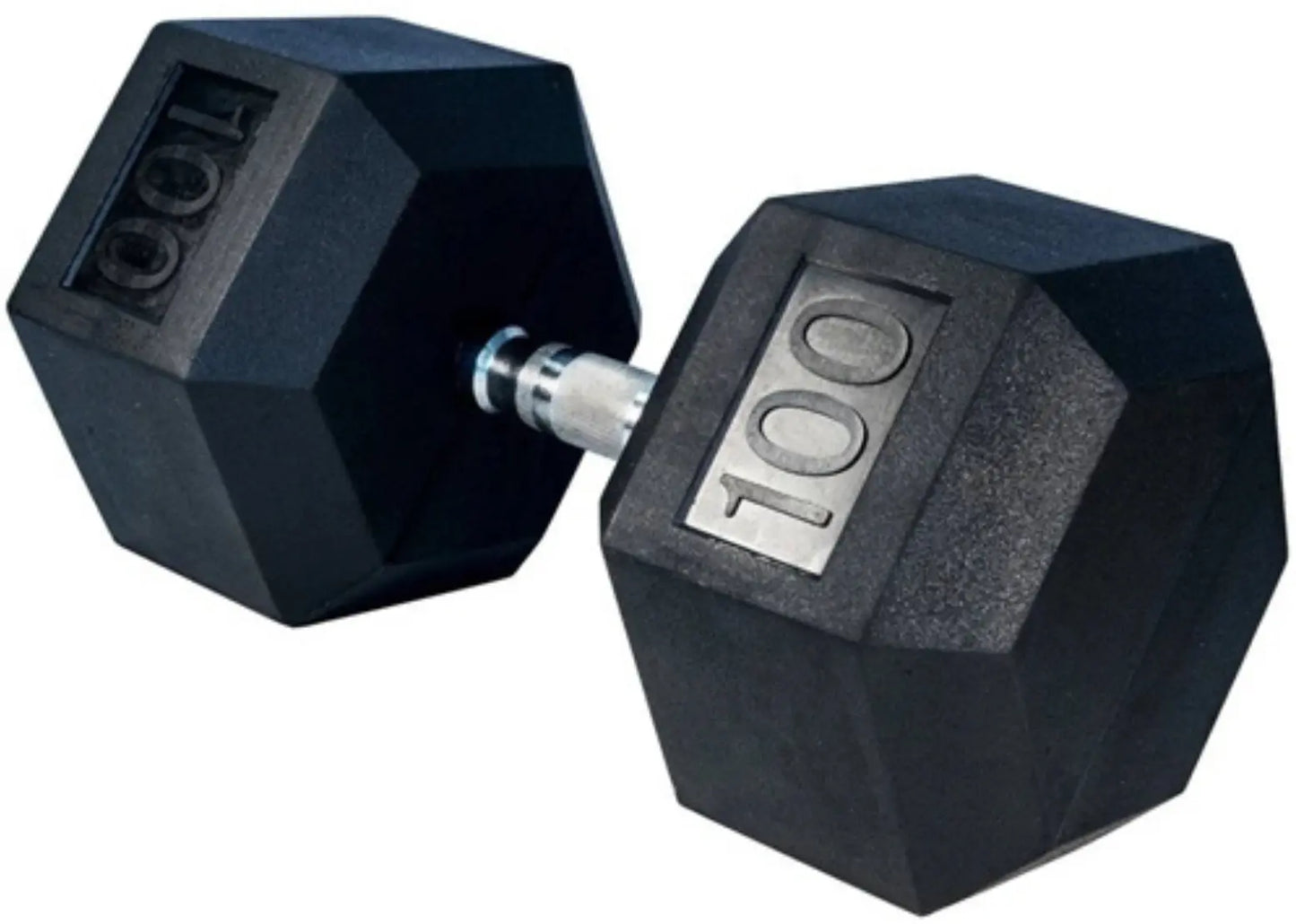 French Fitness Rubber Coated Hex Dumbbell 100 lbs - Single (New) Image