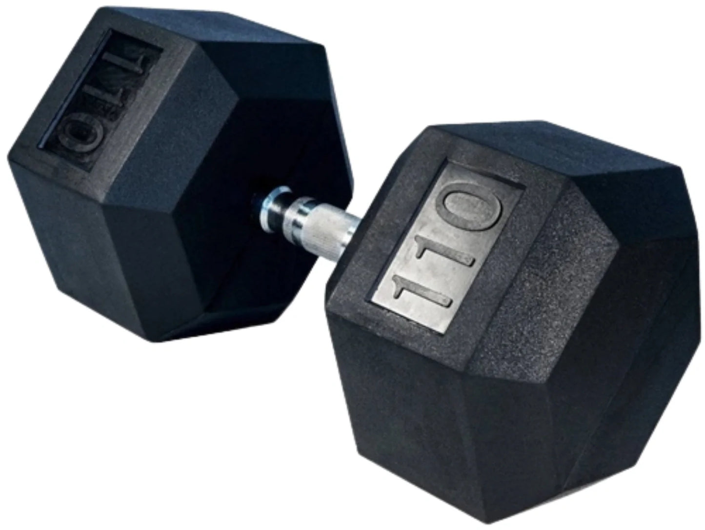 French Fitness Rubber Coated Hex Dumbbell Set 105-120 lbs (New) Image 3