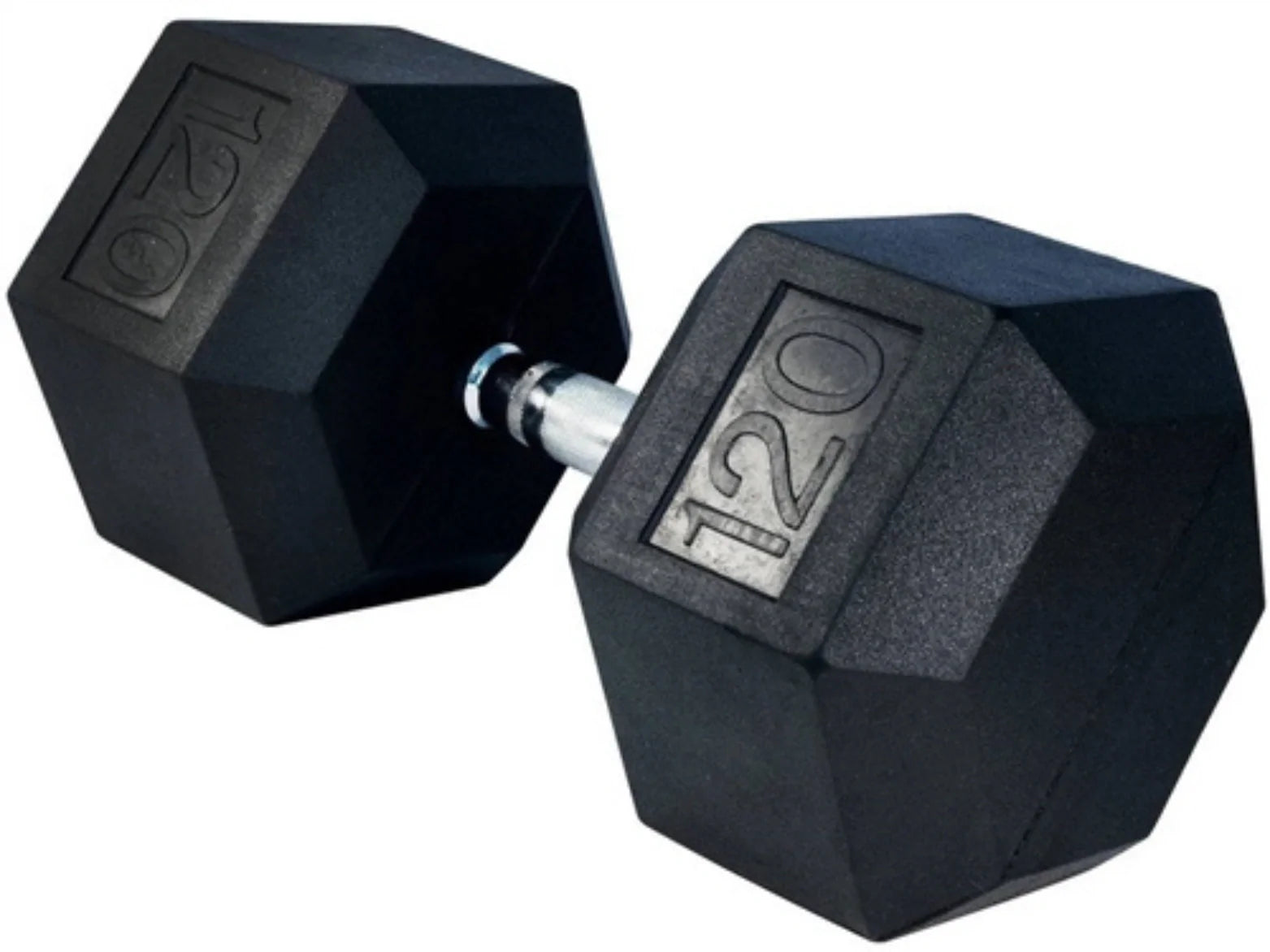 French Fitness Rubber Coated Hex Dumbbell Set 105-120 lbs (New) Image 5