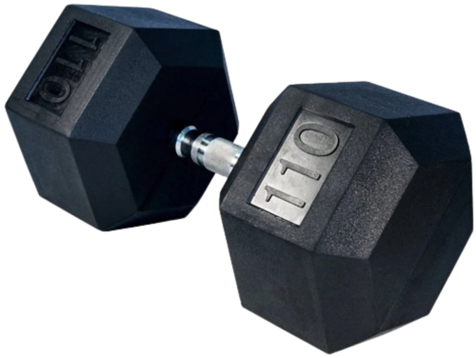 French Fitness Rubber Coated Hex Dumbbell 110 lbs - Single (New) Image