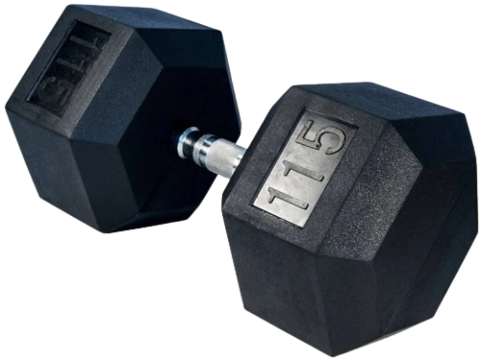 French Fitness Rubber Coated Hex Dumbbell 115 lbs - Single (New) Image