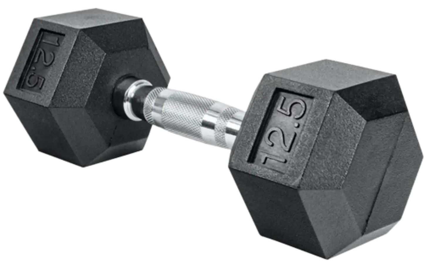 French Fitness Rubber Coated Hex Dumbbell 12.5 lbs - Single (New) Image