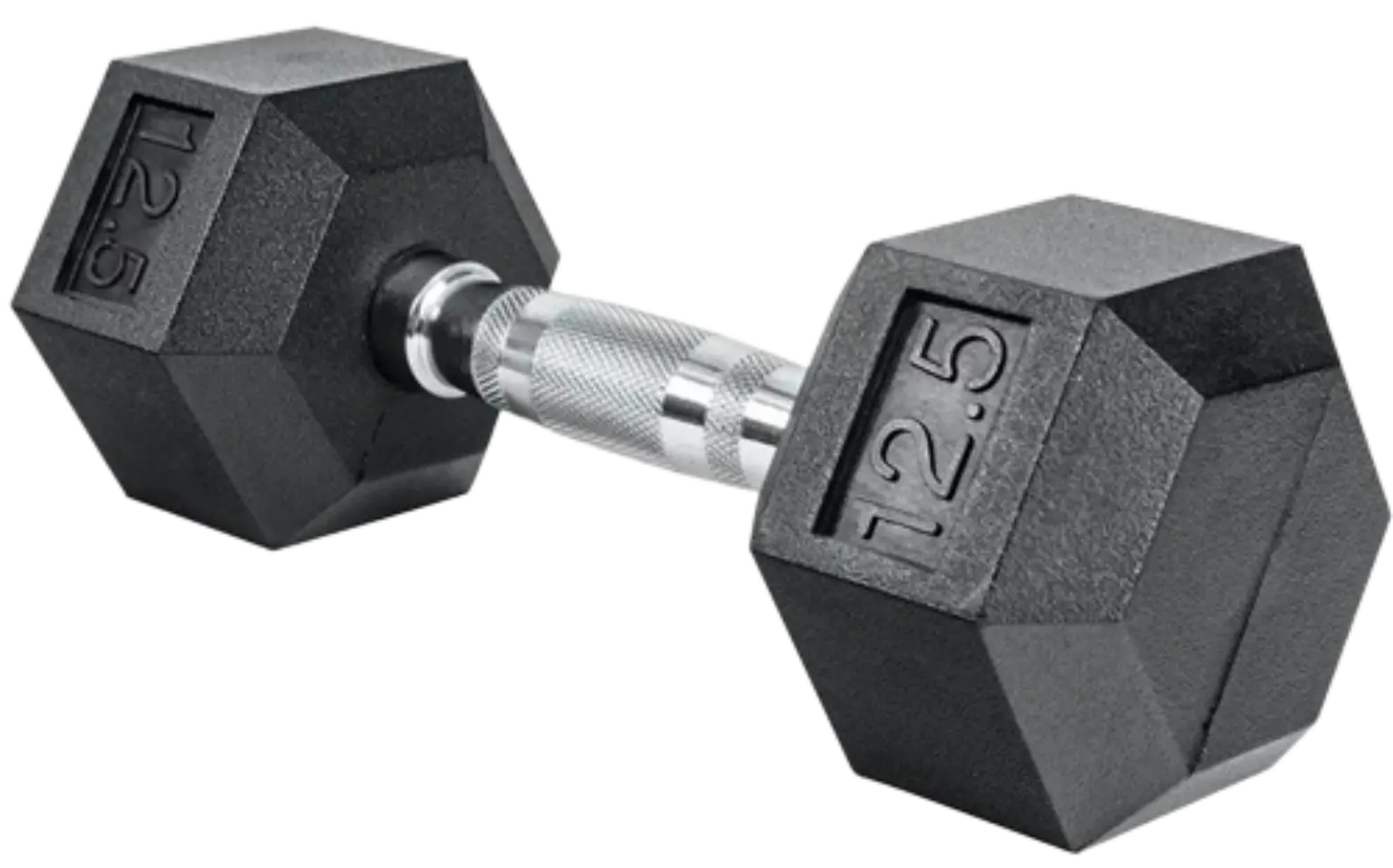 French Fitness Rubber Coated Hex Dumbbell 12.5 lbs - Single (New) Image