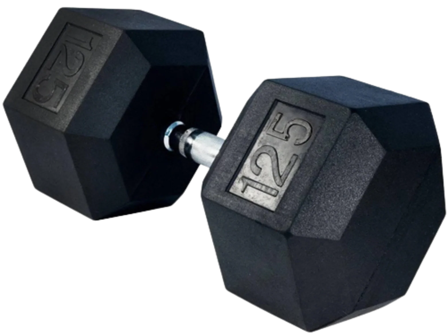 French Fitness Rubber Coated Hex Dumbbell 125 lbs - Single (New) Image