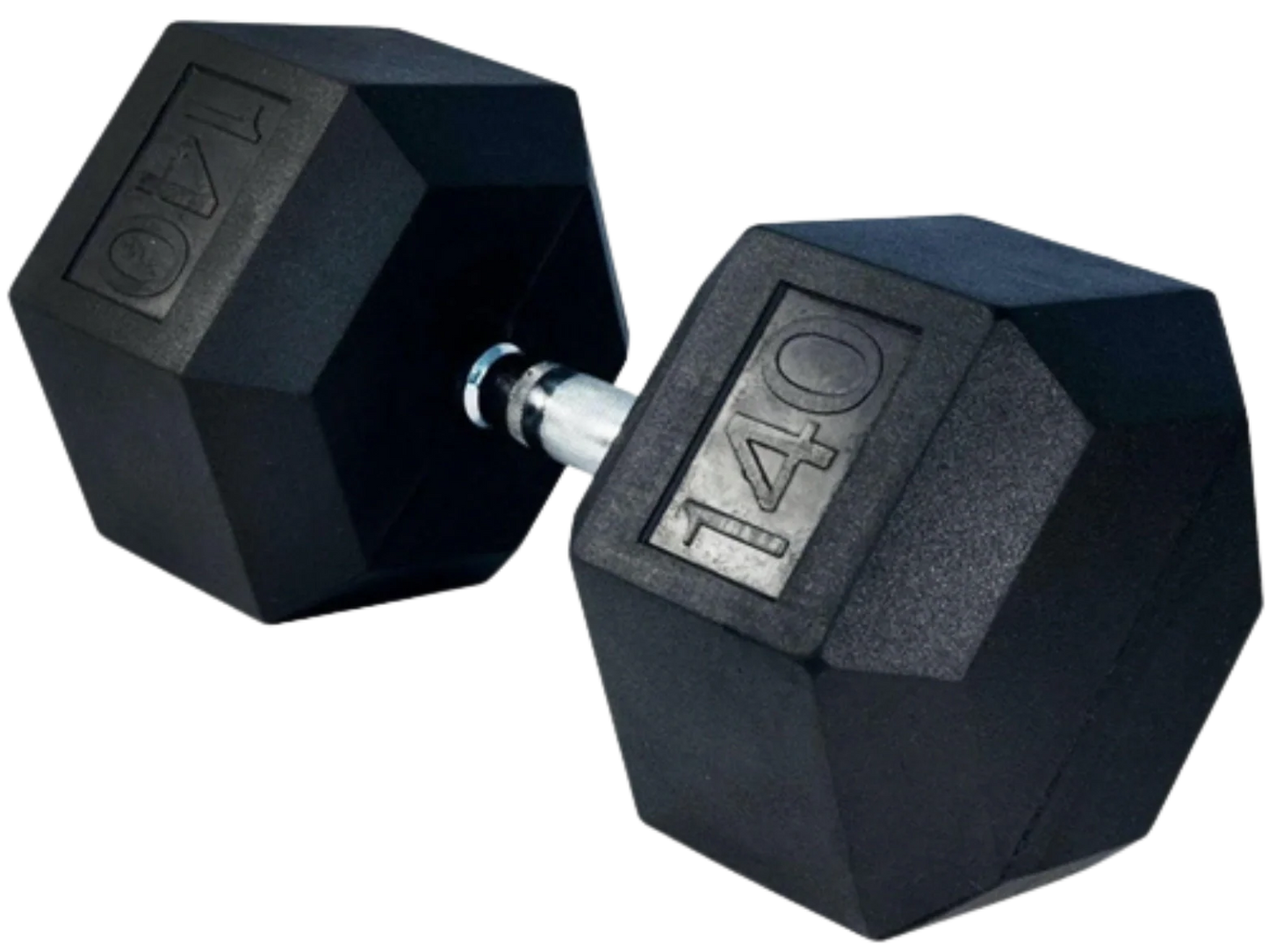 French Fitness Rubber Coated Hex Dumbbell 140 lbs - Single (New) Image