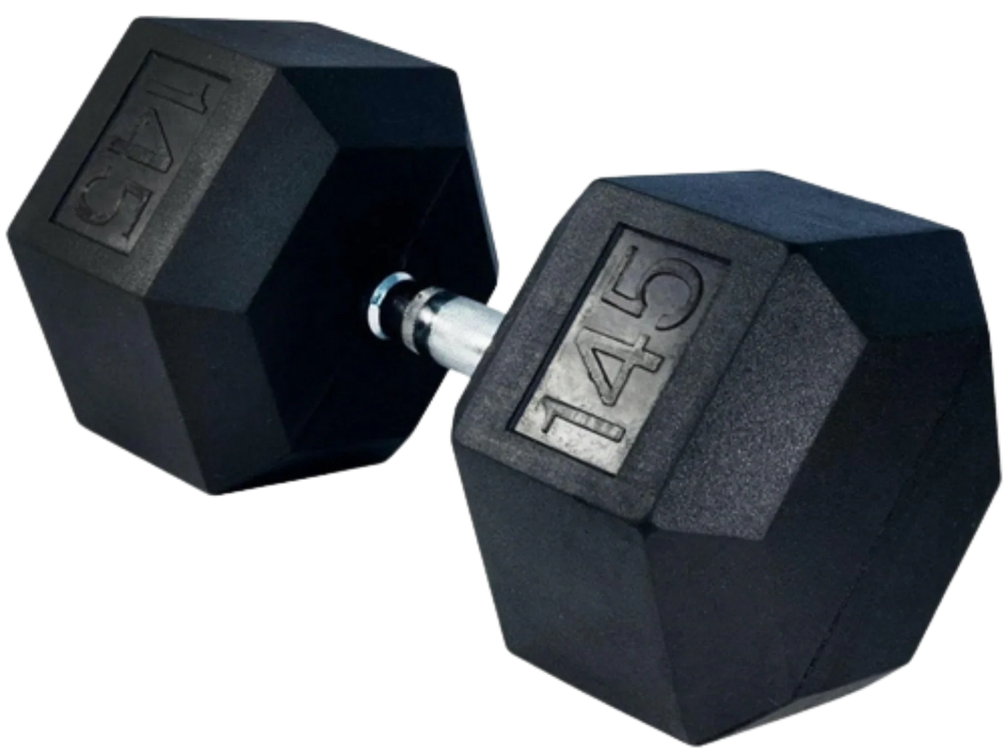 French Fitness Rubber Coated Hex Dumbbell 145 lbs - Single (New) Image