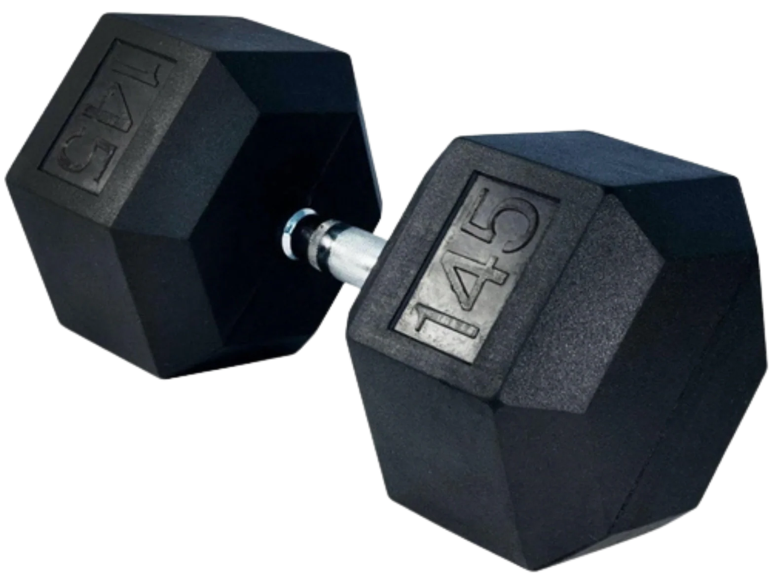 French Fitness Rubber Coated Hex Dumbbell 145 lbs - Single (New) Image