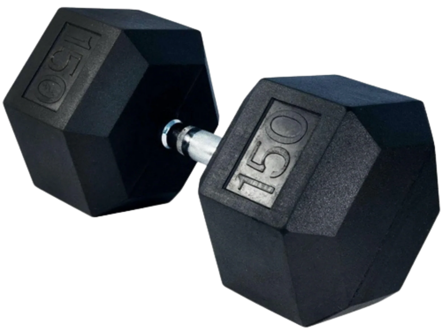 French Fitness Rubber Coated Hex Dumbbell 150 lbs - Single (New) Image