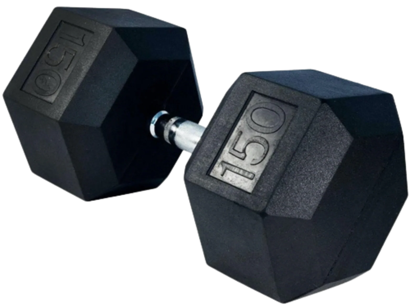 French Fitness Rubber Coated Hex Dumbbell 150 lbs - Single (New) Image