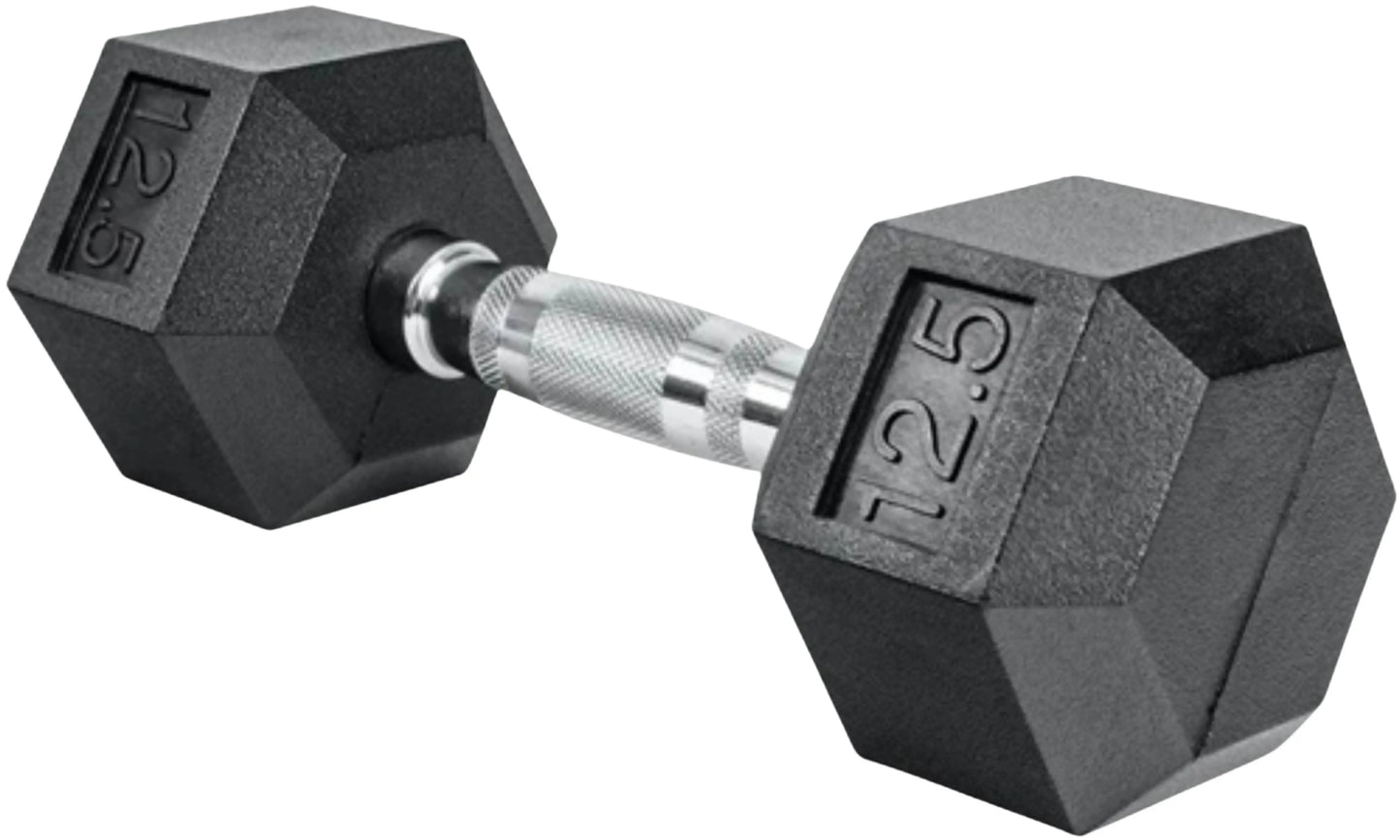 French Fitness Rubber Coated Hex Dumbbell Set 2.5-25 lbs - 10 Pair  (New) Image 8