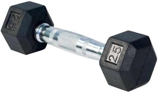 French Fitness Rubber Coated Hex Dumbbell 2.5 lbs - Single (New) Image