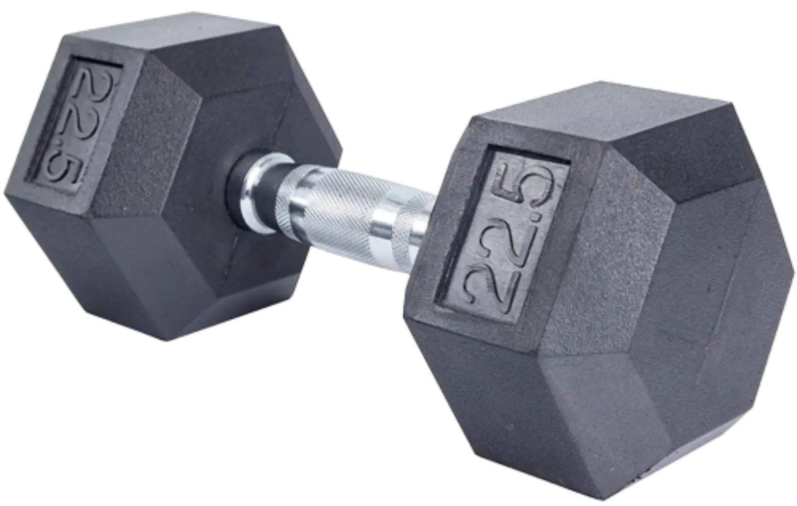 French Fitness Rubber Coated Hex Dumbbell 22.5 lbs - Single (New) Image