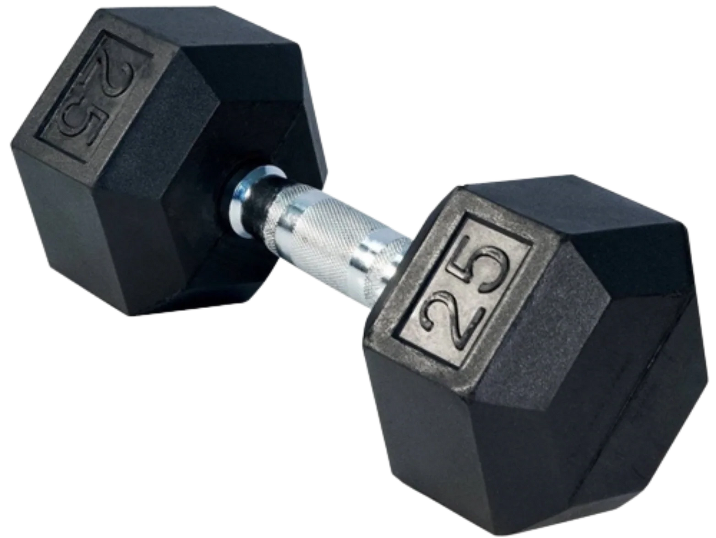 French Fitness Rubber Coated Hex Dumbbell 25 lbs - Single (New) Image