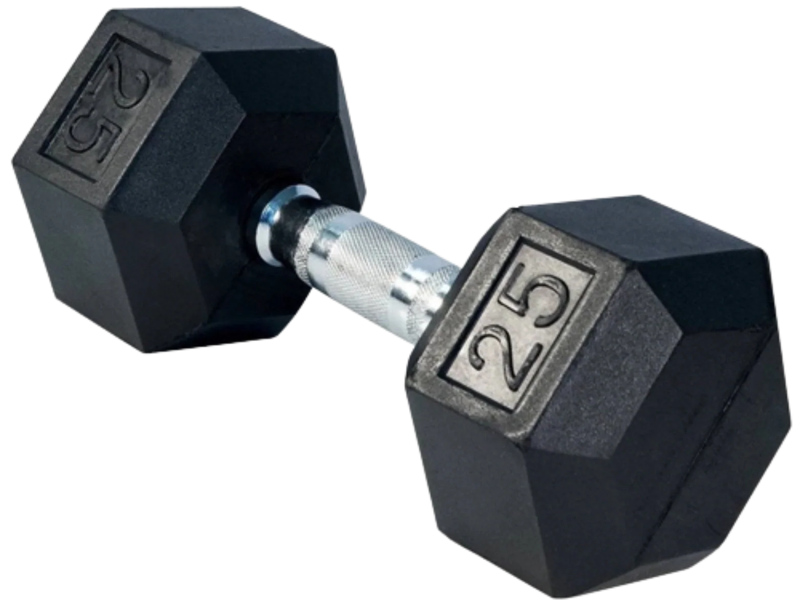 French Fitness Rubber Coated Hex Dumbbell 25 lbs - Single (New) Image