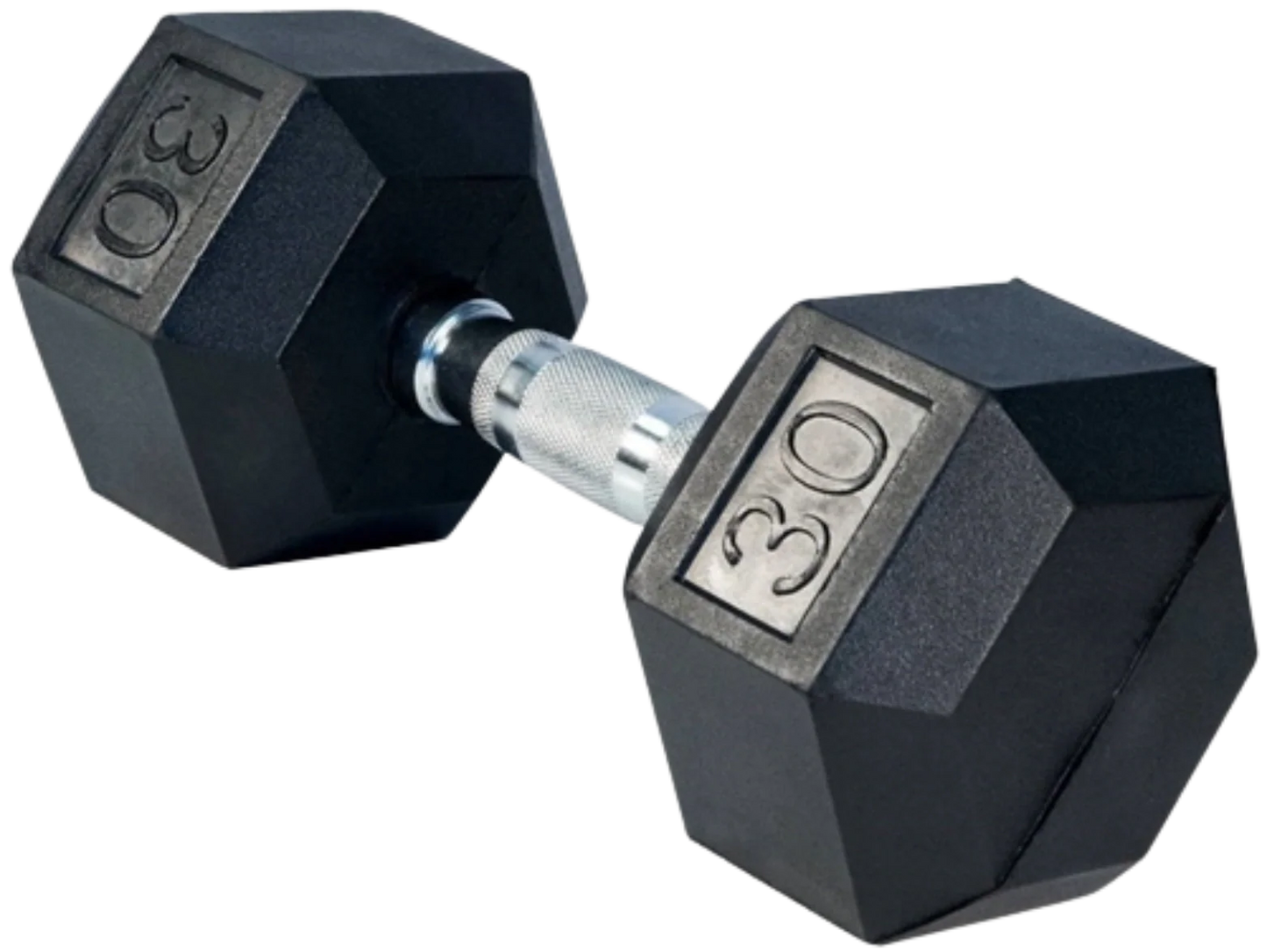 French Fitness Rubber Coated Hex Dumbbell 30 lbs - Single (New) Image