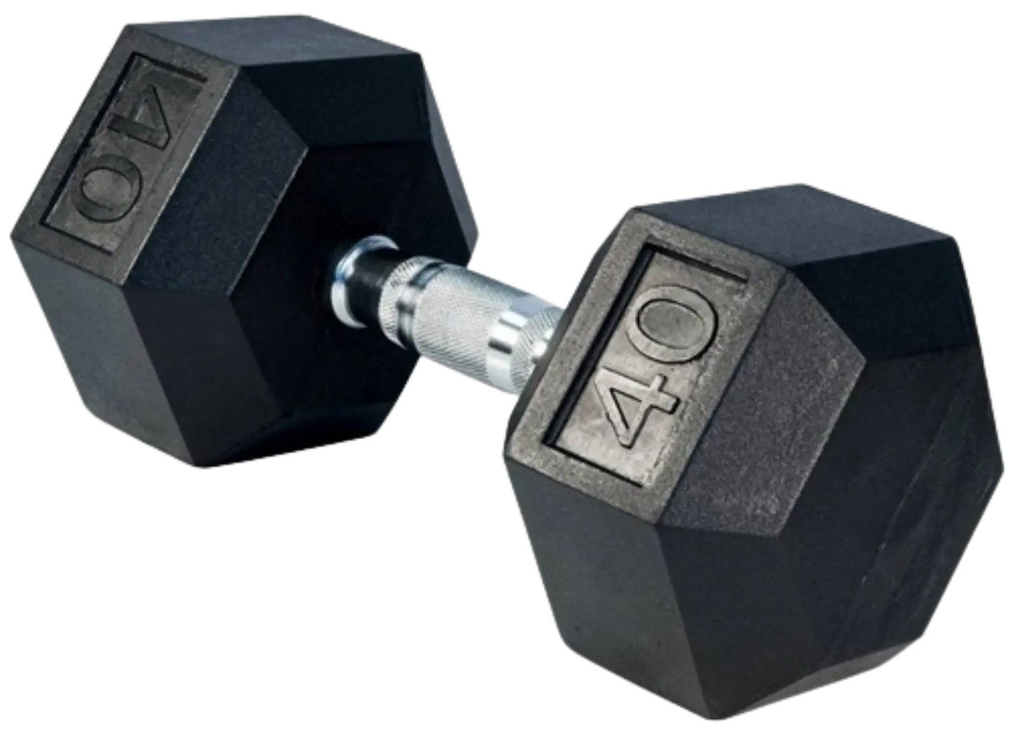 French Fitness Rubber Coated Hex Dumbbell 40 lbs - Single (New) Image