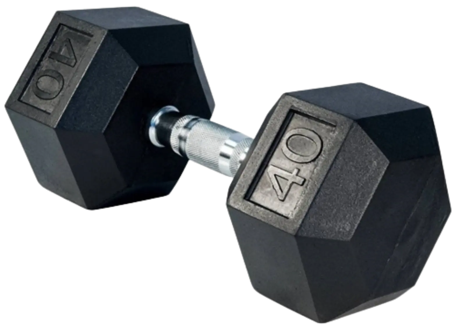 French Fitness Rubber Coated Hex Dumbbell 40 lbs - Single (New) Image