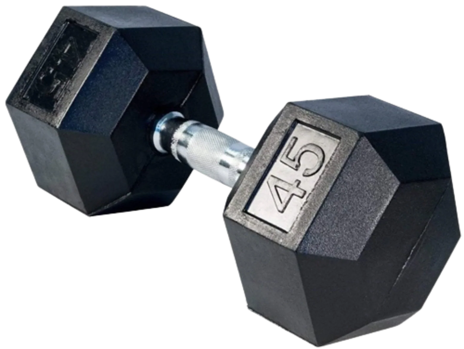 French Fitness Rubber Coated Hex Dumbbell 45 lbs - Single (New) Image